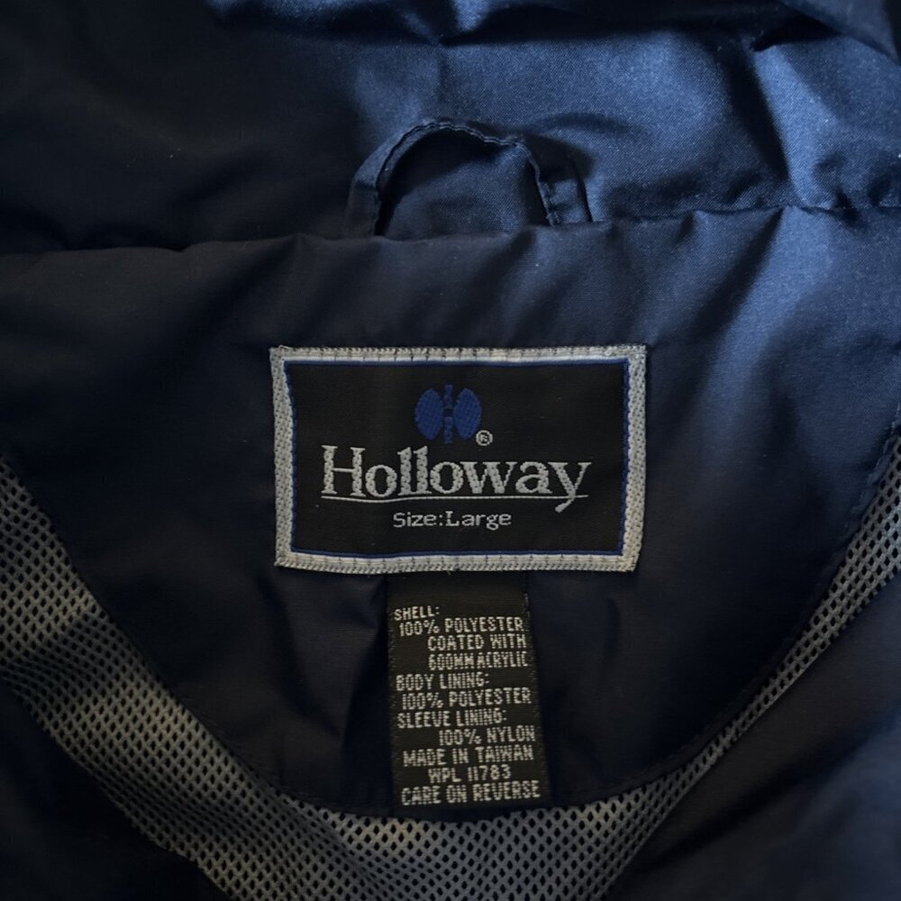 holloway windbreaker Blue & White Golfing V-neck Size Large New - Picture 4 of 8
